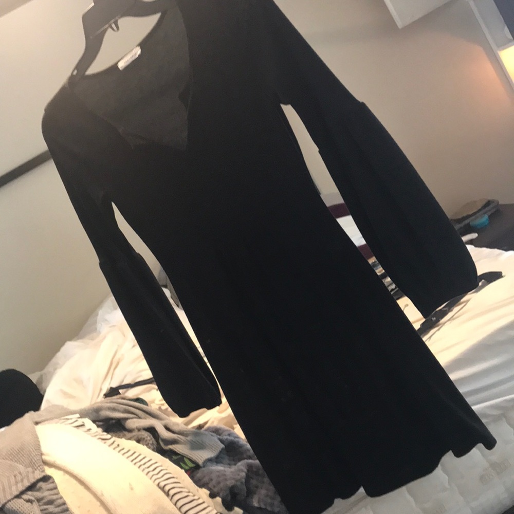 Black bell sleeve dress